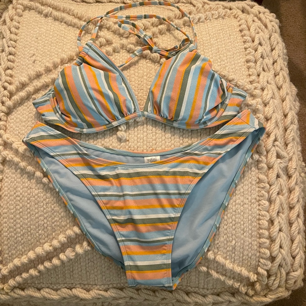 Stripped glittery bikini- Wild Fable Target collection